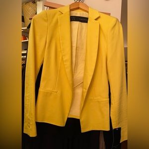 Zara Yellow XS Blazer New With Tag